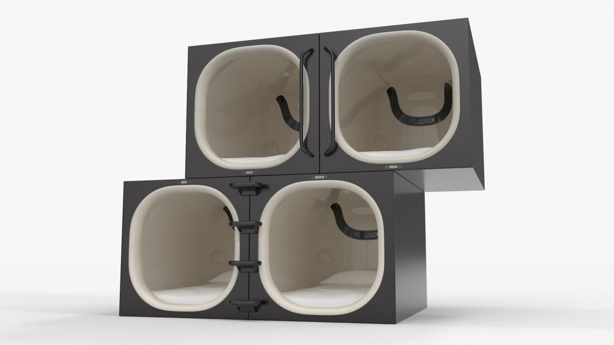 3D model Black Futuristic Capsule Hotel