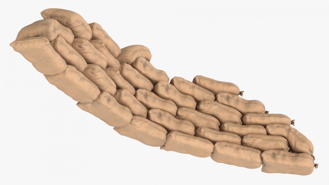 3D Semicircle Sandbag Wall model