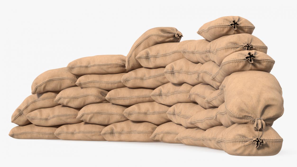 3D Semicircle Sandbag Wall model