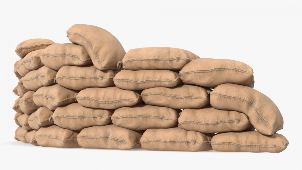 3D Semicircle Sandbag Wall model