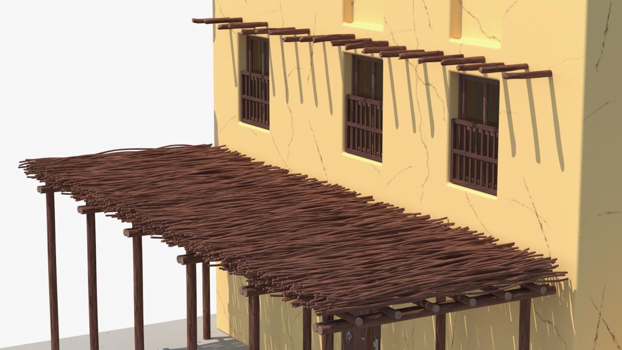 3D model Cartoon Arabian Traditional House with Canopy