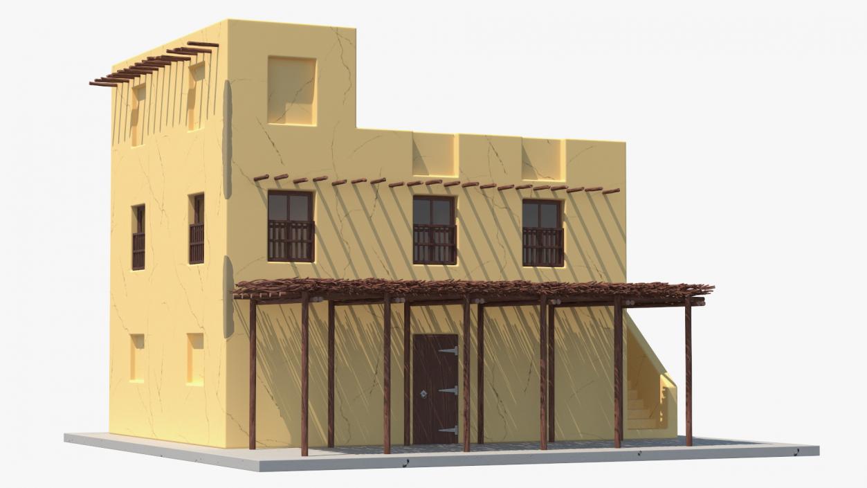 3D model Cartoon Arabian Traditional House with Canopy