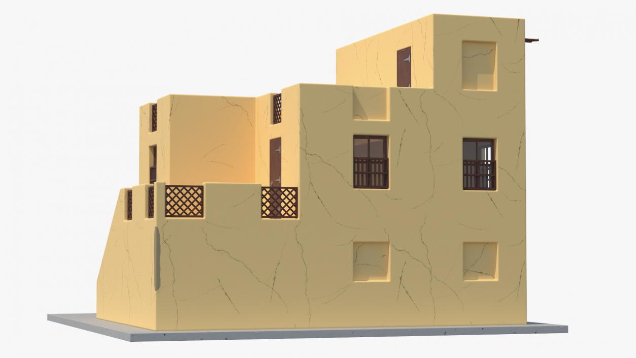 3D model Cartoon Arabian Traditional House with Canopy