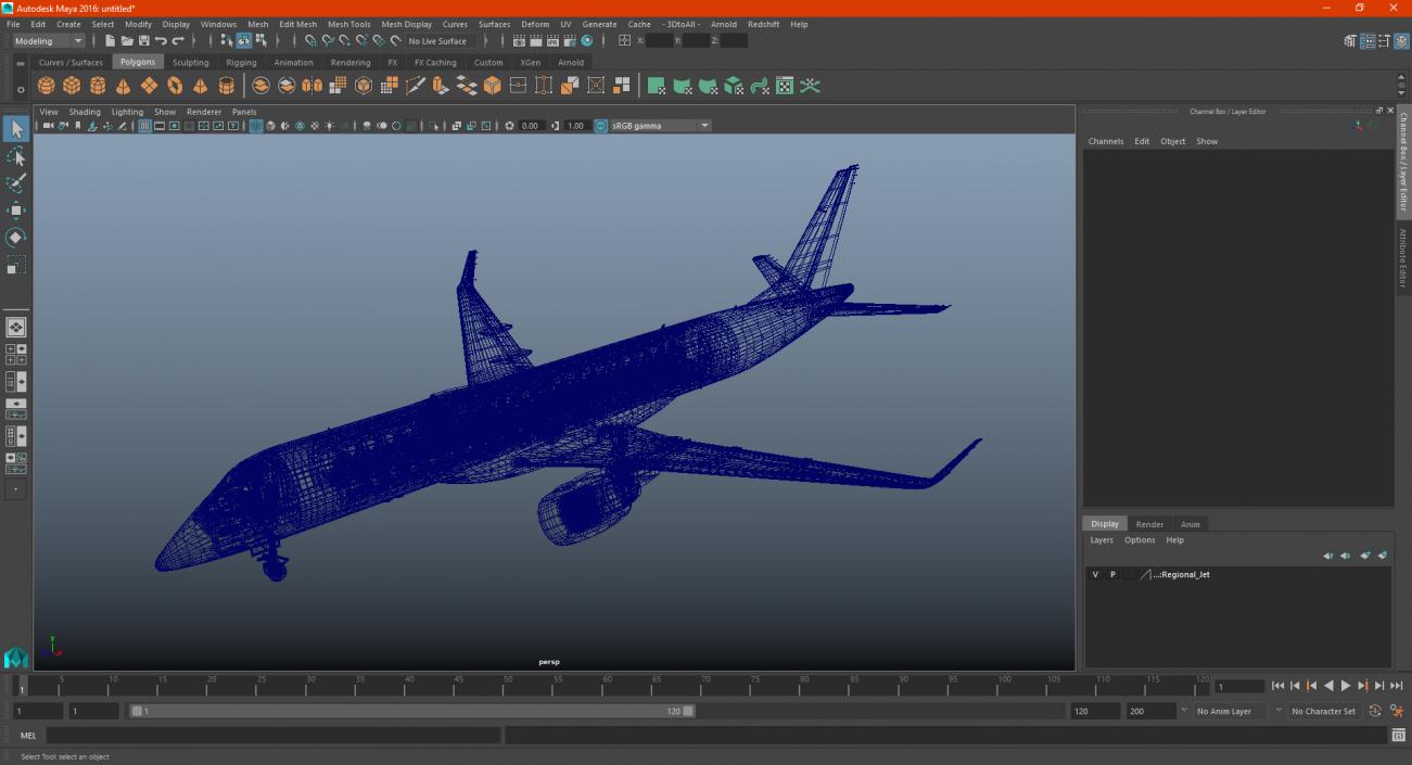 3D model Regional Jet Retracted Landing Gear