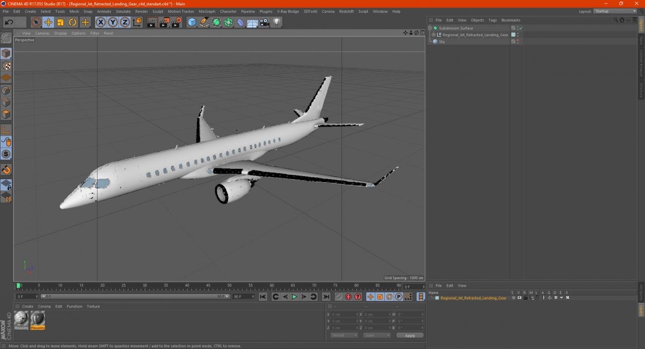 3D model Regional Jet Retracted Landing Gear