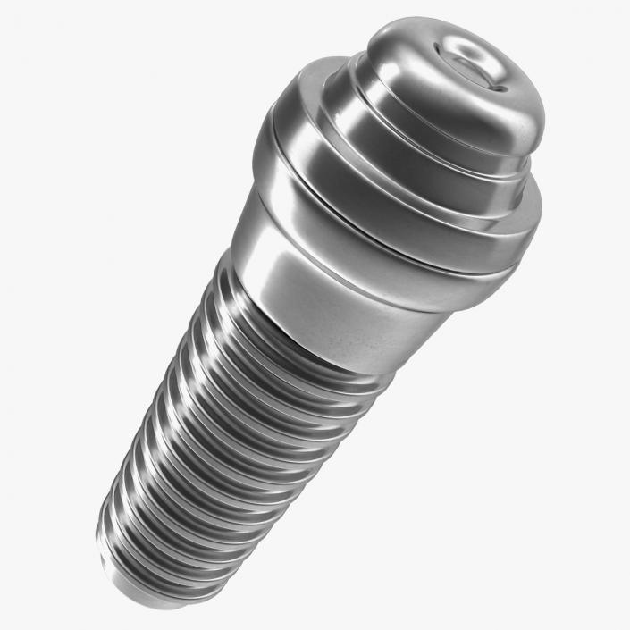 3D Dental Implant Screw and Abutment model