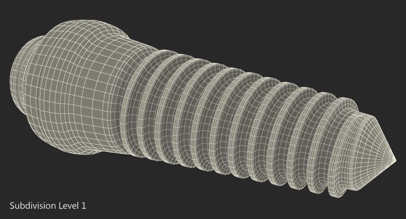 3D Dental Implant Screw and Abutment model