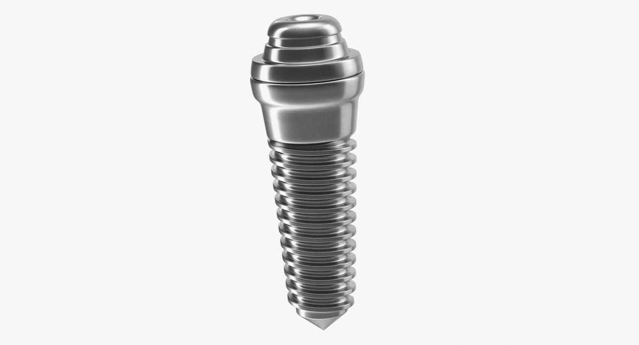 3D Dental Implant Screw and Abutment model