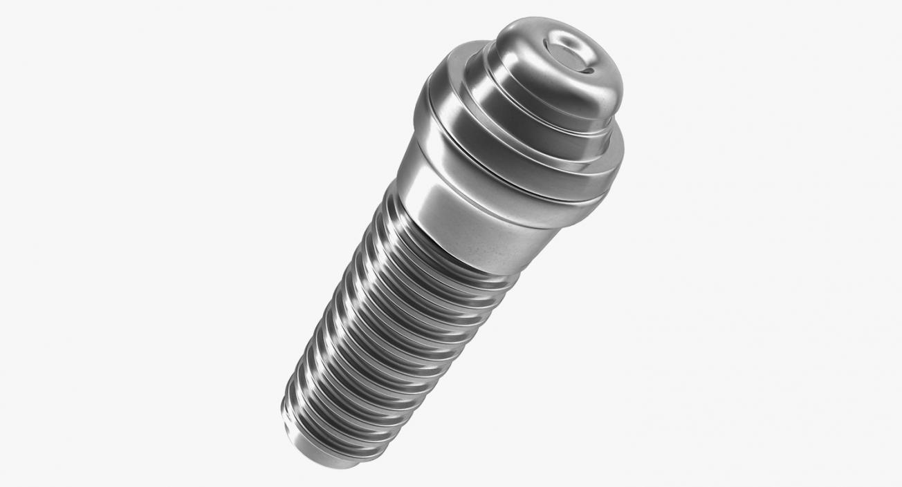 3D Dental Implant Screw and Abutment model