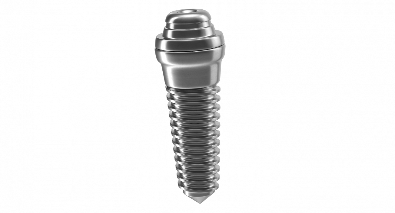 3D Dental Implant Screw and Abutment model