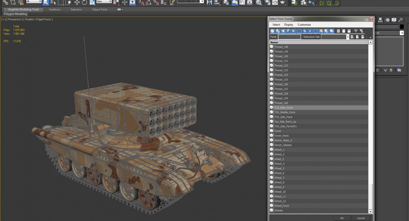 3D model Heavy Fire Throwing TOS-1A System Desert