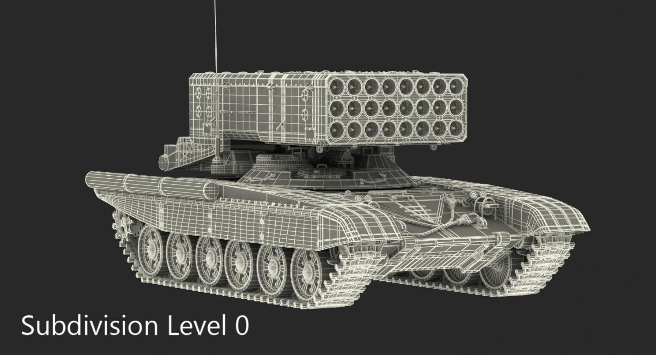 3D model Heavy Fire Throwing TOS-1A System Desert