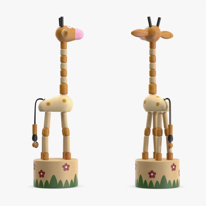 Giraffe Push Puppet Toy Rigged for Modo 3D model