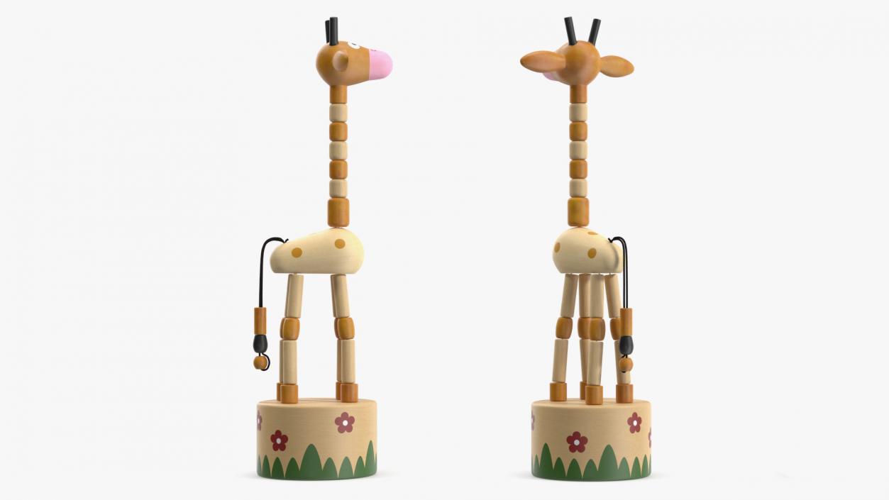 Giraffe Push Puppet Toy Rigged for Modo 3D model