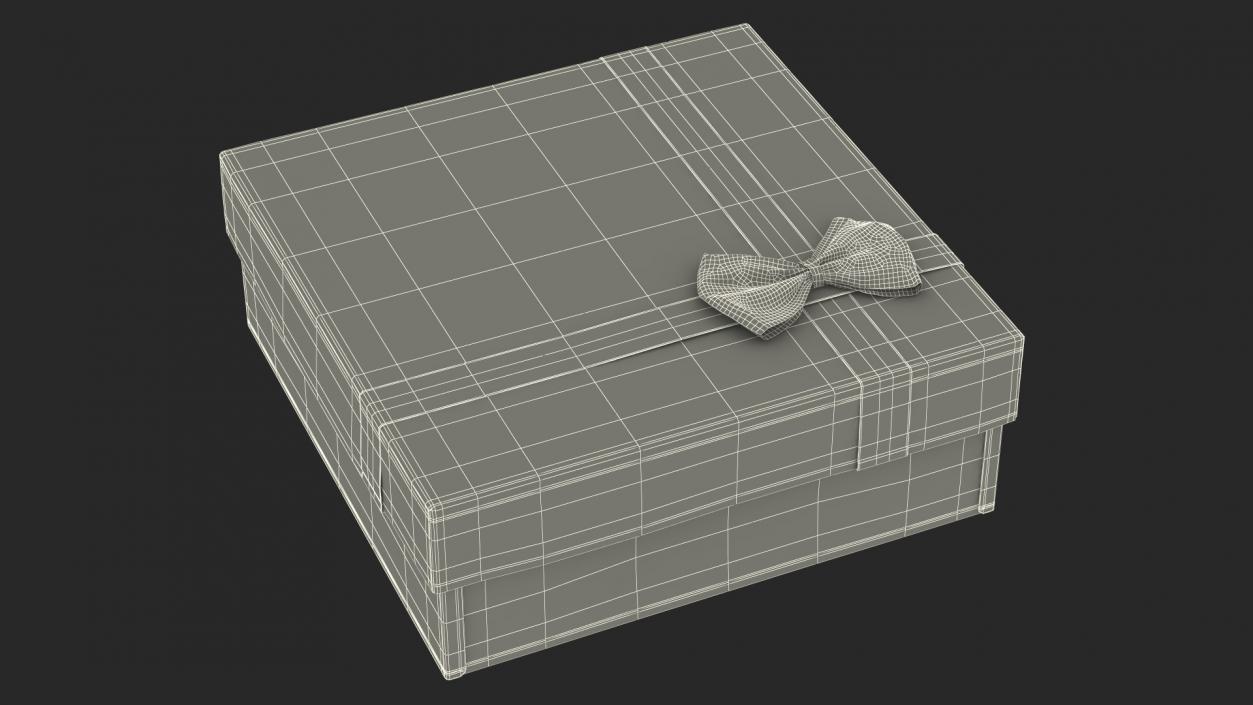 3D model Gift Box with Gold Ribbon