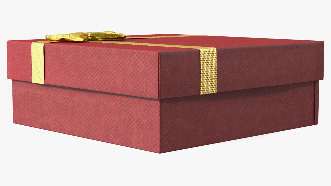 3D model Gift Box with Gold Ribbon