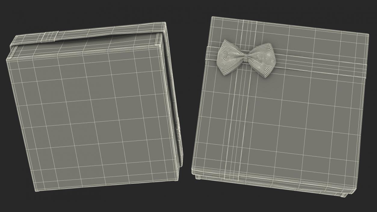 3D model Gift Box with Gold Ribbon