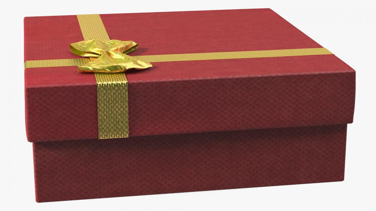 3D model Gift Box with Gold Ribbon