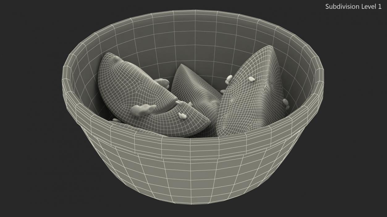 Bowl of Hard Boiled Egg Quarters 3D