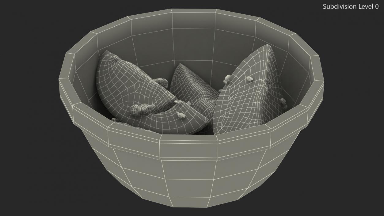 Bowl of Hard Boiled Egg Quarters 3D