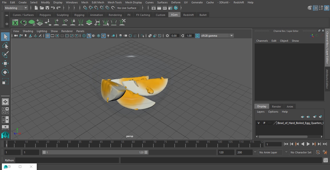 Bowl of Hard Boiled Egg Quarters 3D