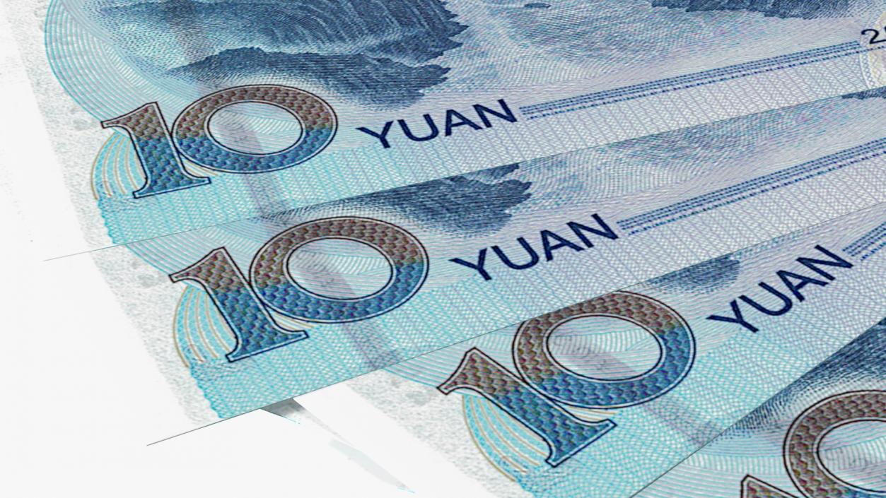 Fan of Chinese 10 Yuan 2019 Banknotes 3D