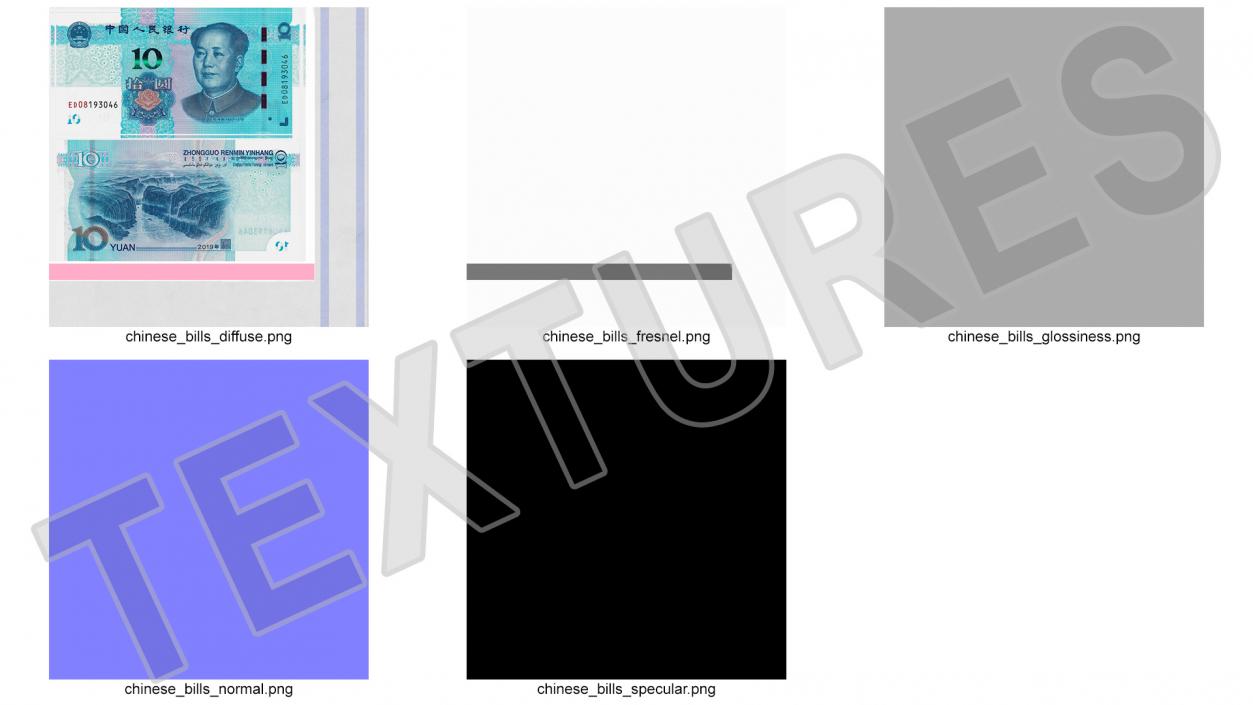 Fan of Chinese 10 Yuan 2019 Banknotes 3D