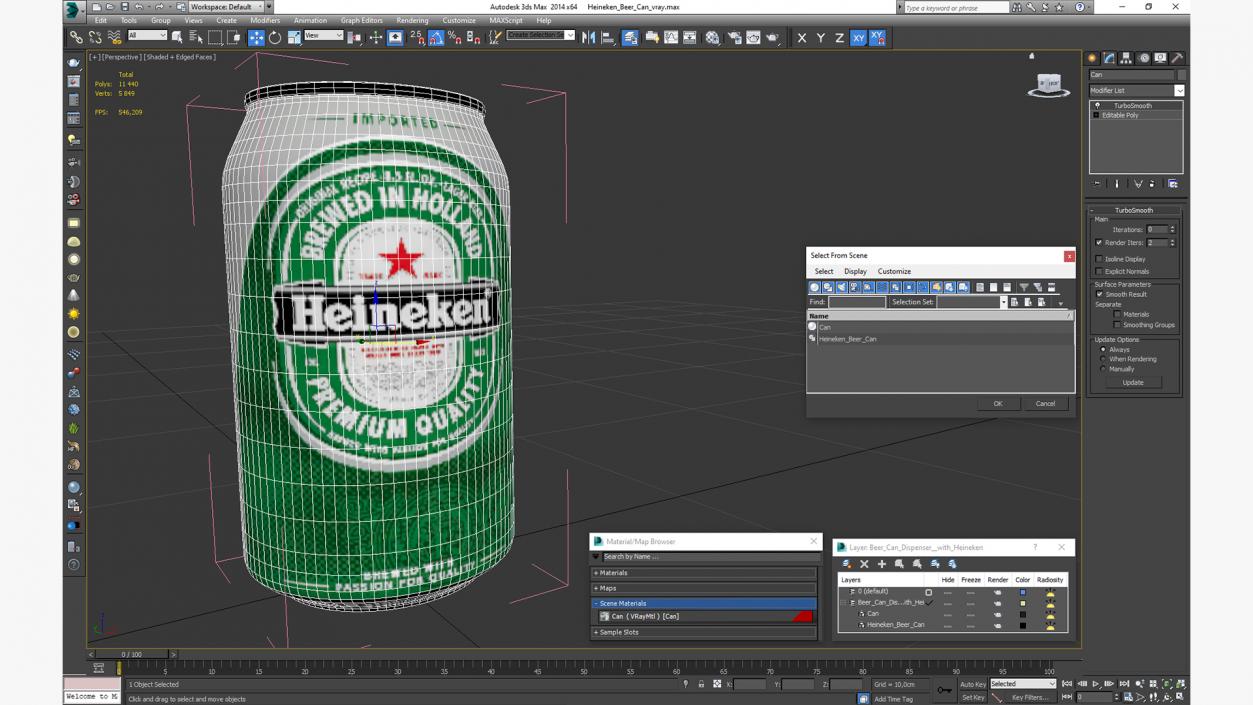 Heineken Beer Can 3D