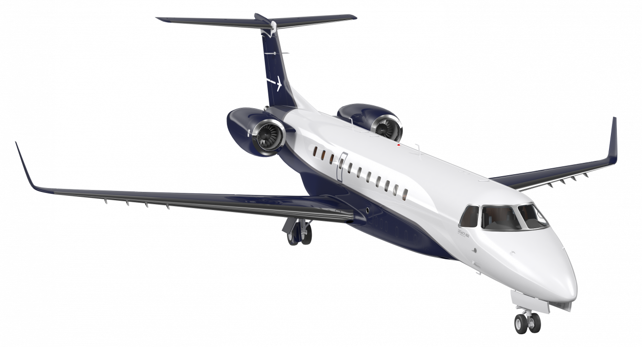 3D Private Jet Embraer Legacy 650E Rigged model