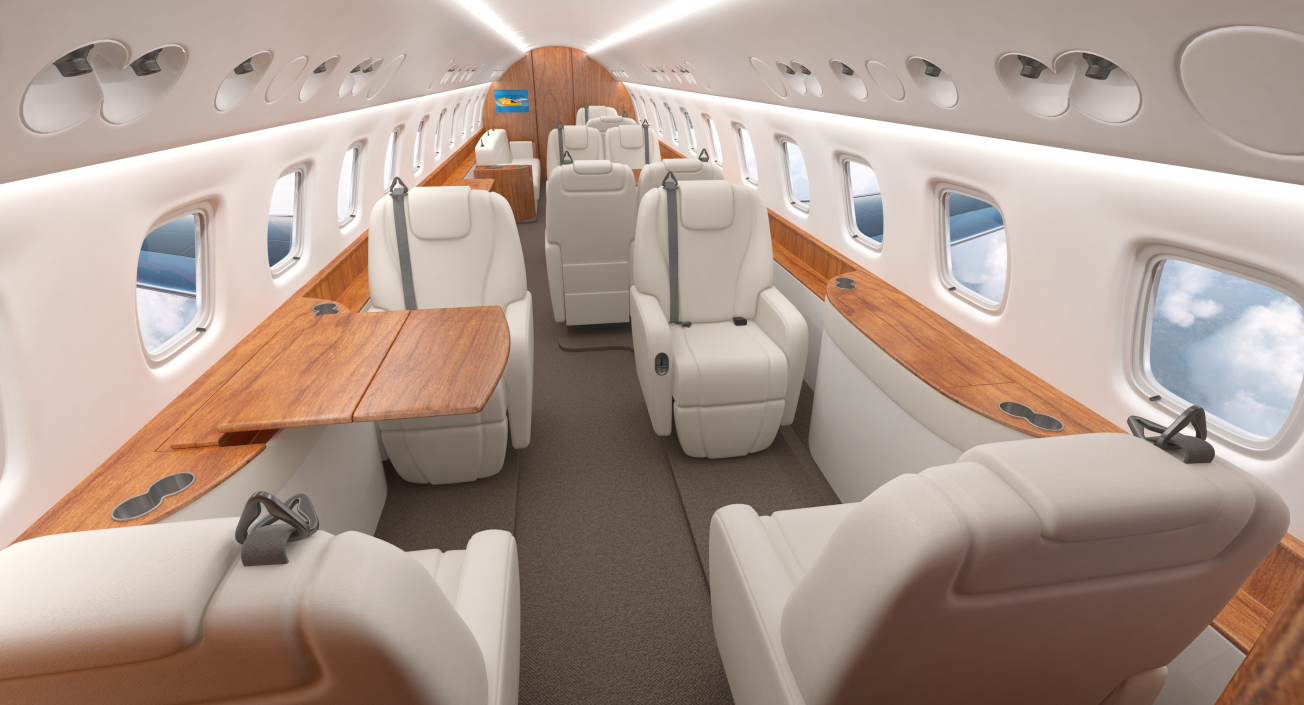 3D Private Jet Embraer Legacy 650E Rigged model