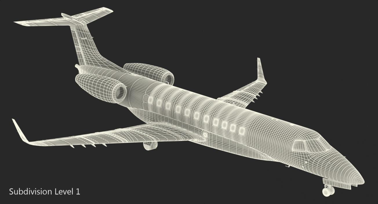 3D Private Jet Embraer Legacy 650E Rigged model