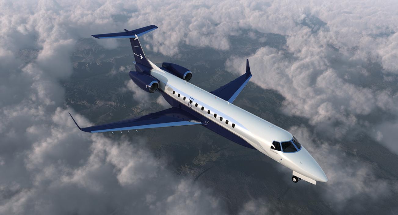 3D Private Jet Embraer Legacy 650E Rigged model