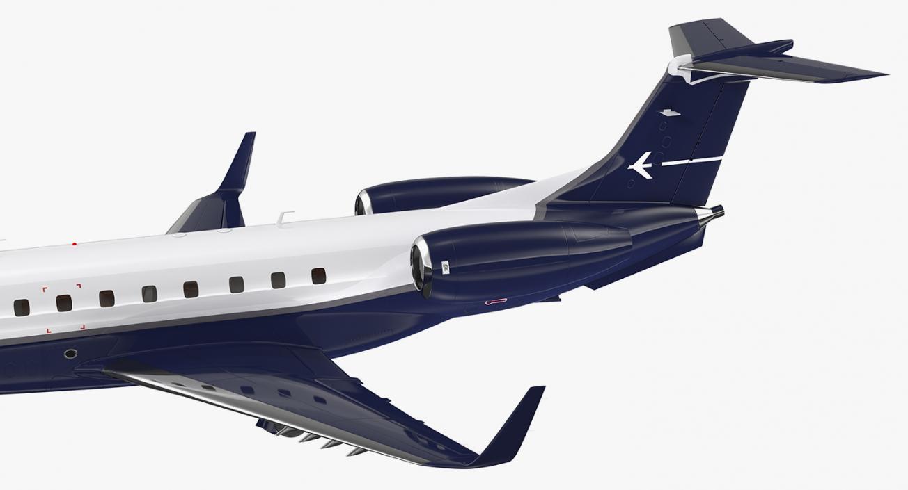 3D Private Jet Embraer Legacy 650E Rigged model