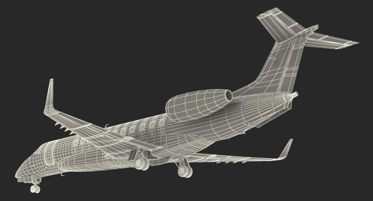 3D Private Jet Embraer Legacy 650E Rigged model