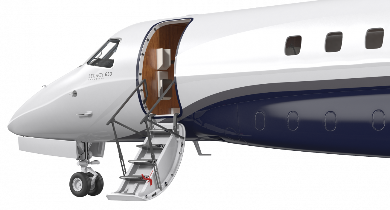 3D Private Jet Embraer Legacy 650E Rigged model