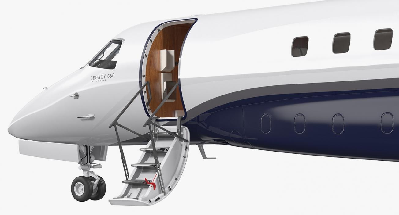 3D Private Jet Embraer Legacy 650E Rigged model