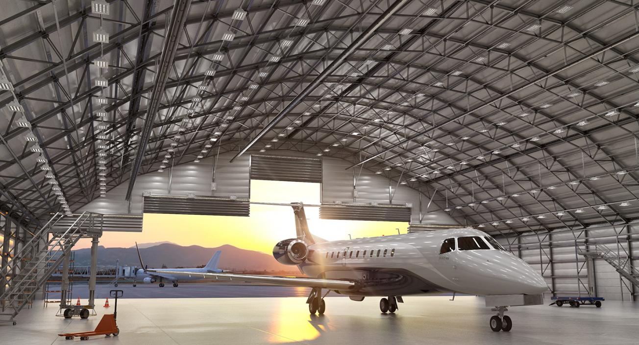 3D Private Jet Embraer Legacy 650E Rigged model