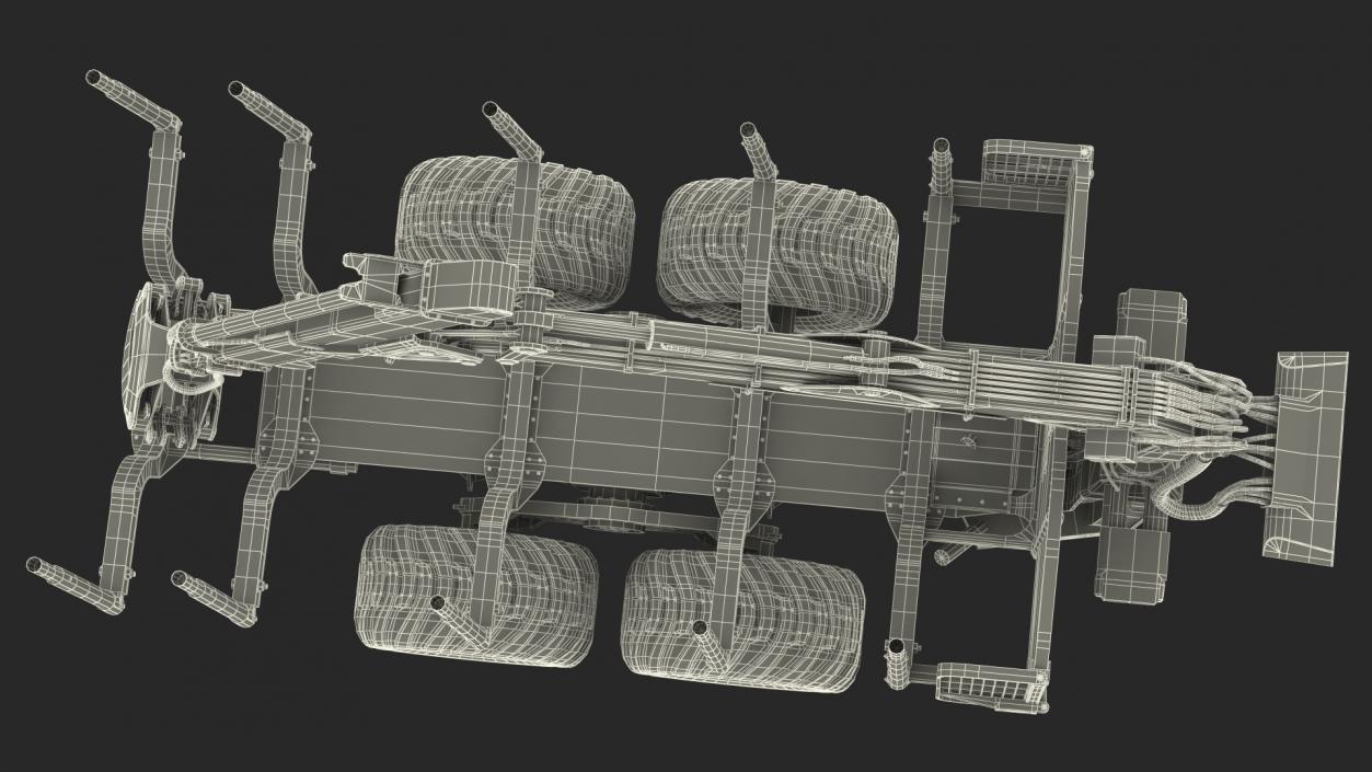 3D model Log Loader Trailer Rigged