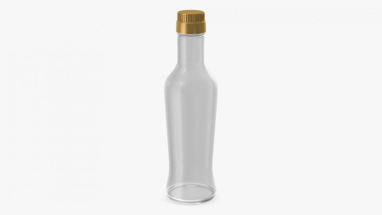 Sauce Bottle with Golden Cap Empty 3D model