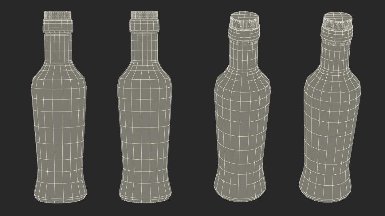 Sauce Bottle with Golden Cap Empty 3D model