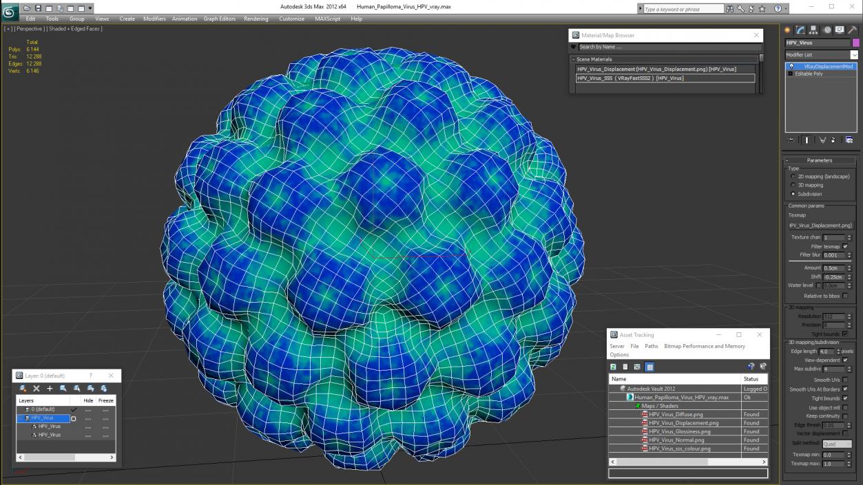 3D model Human Papilloma Virus HPV