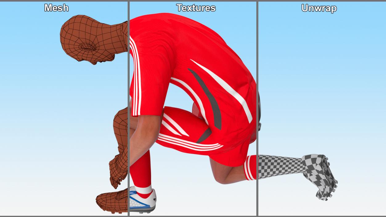 3D Soccer Player with Shoe Bag Fur