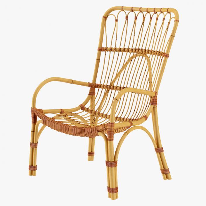 3D model Rattan Lounger Chair