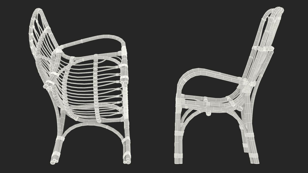 3D model Rattan Lounger Chair