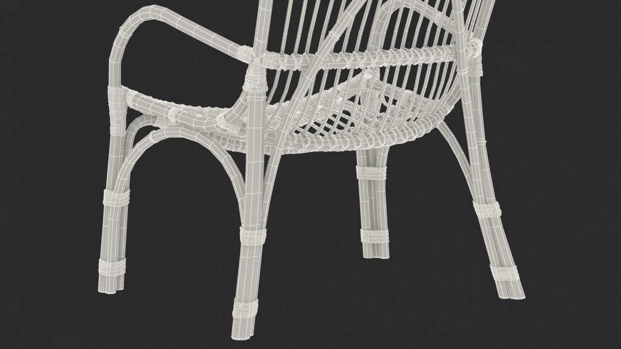 3D model Rattan Lounger Chair