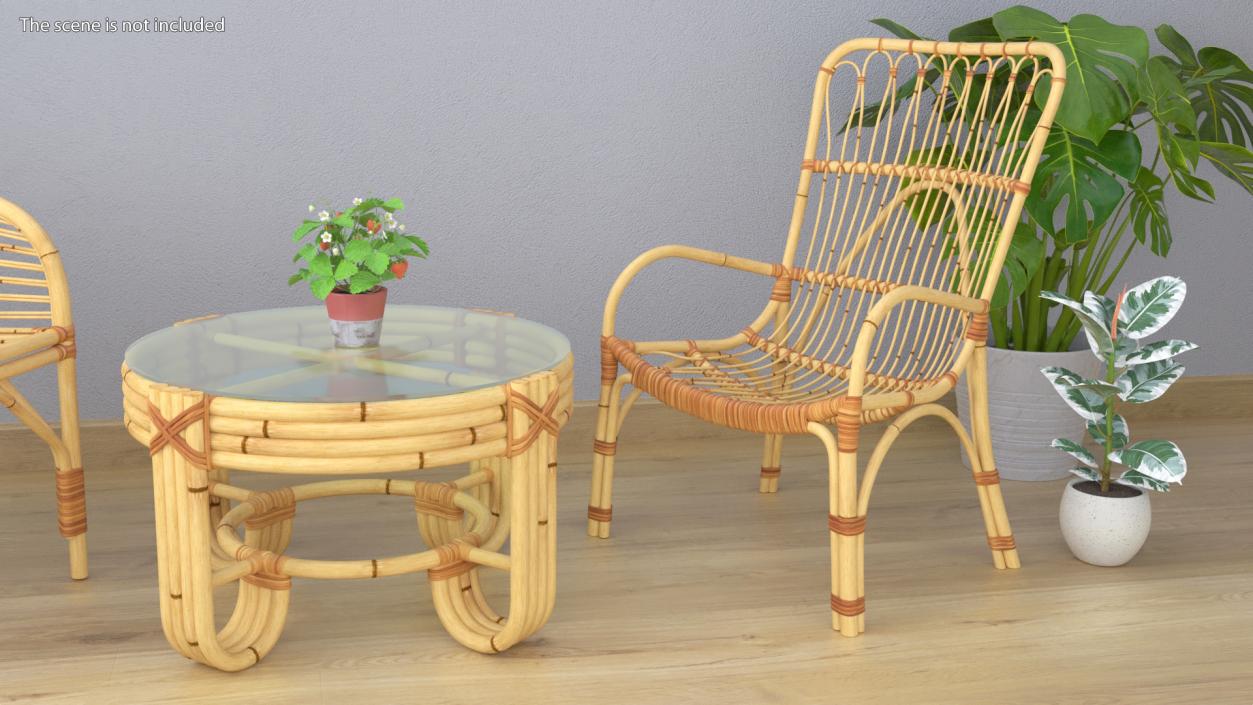 3D model Rattan Lounger Chair