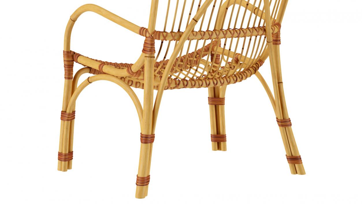 3D model Rattan Lounger Chair