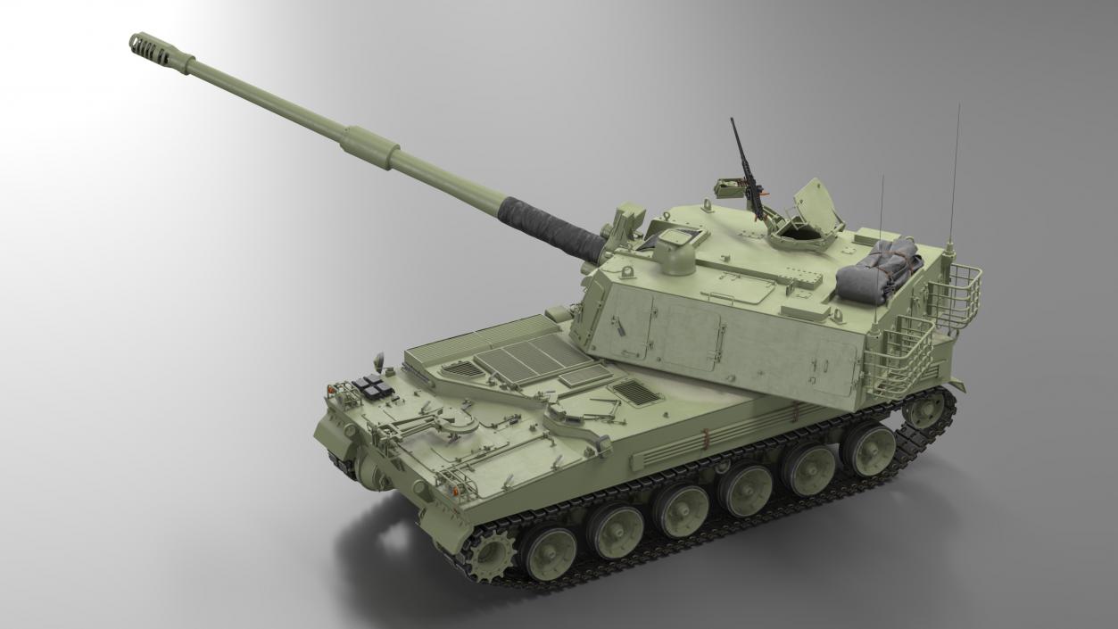 3D Self Propelled Artillery System Rigged model