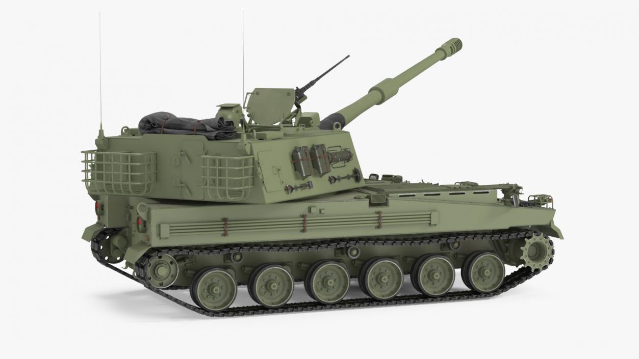 3D Self Propelled Artillery System Rigged model