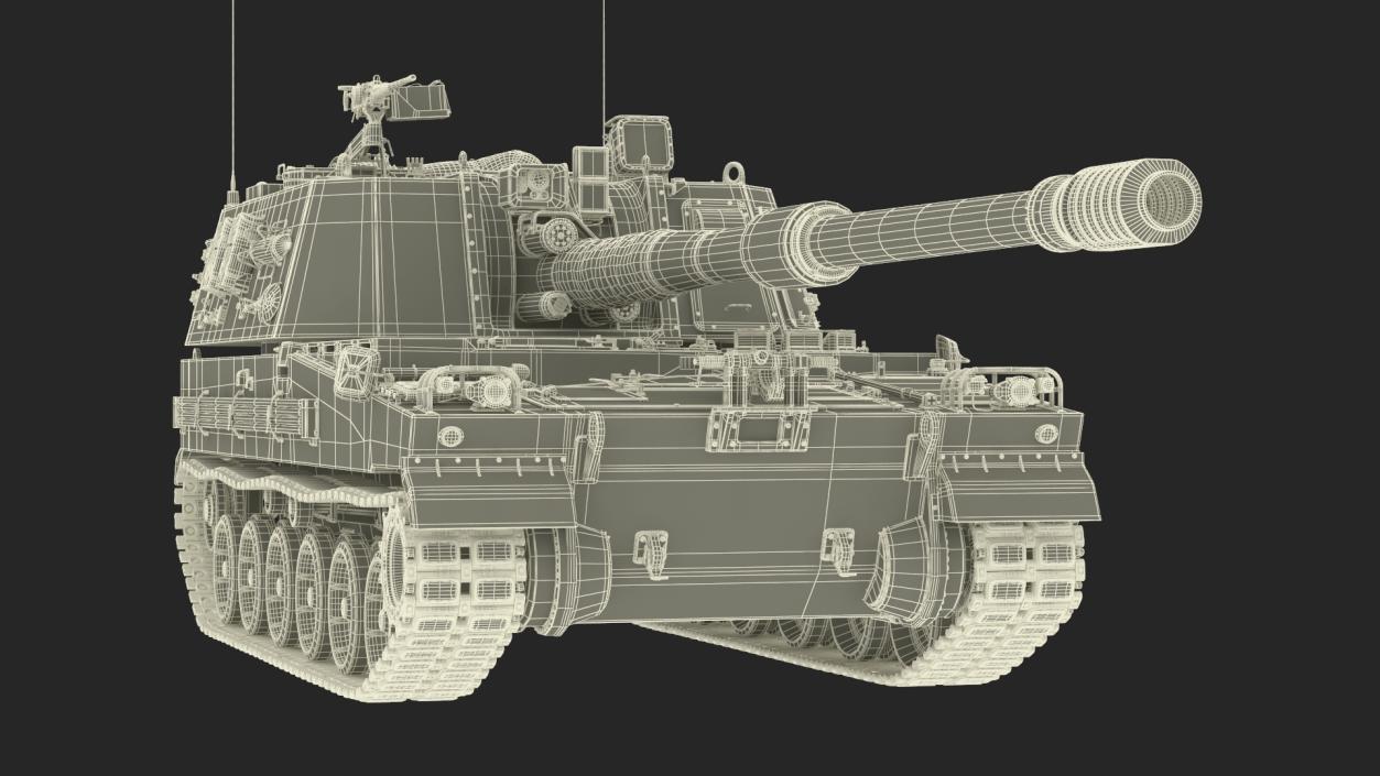 3D Self Propelled Artillery System Rigged model